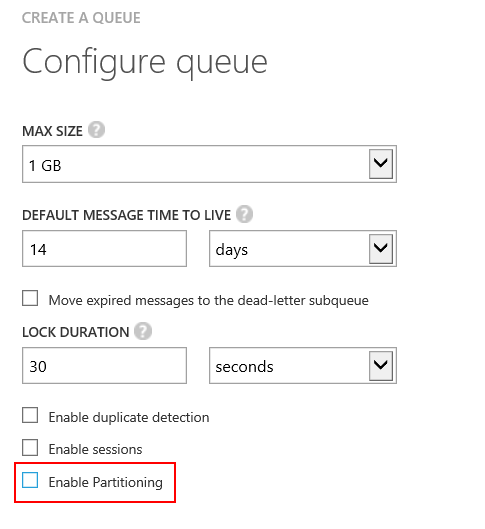 Uncheck the Enable Partitioning